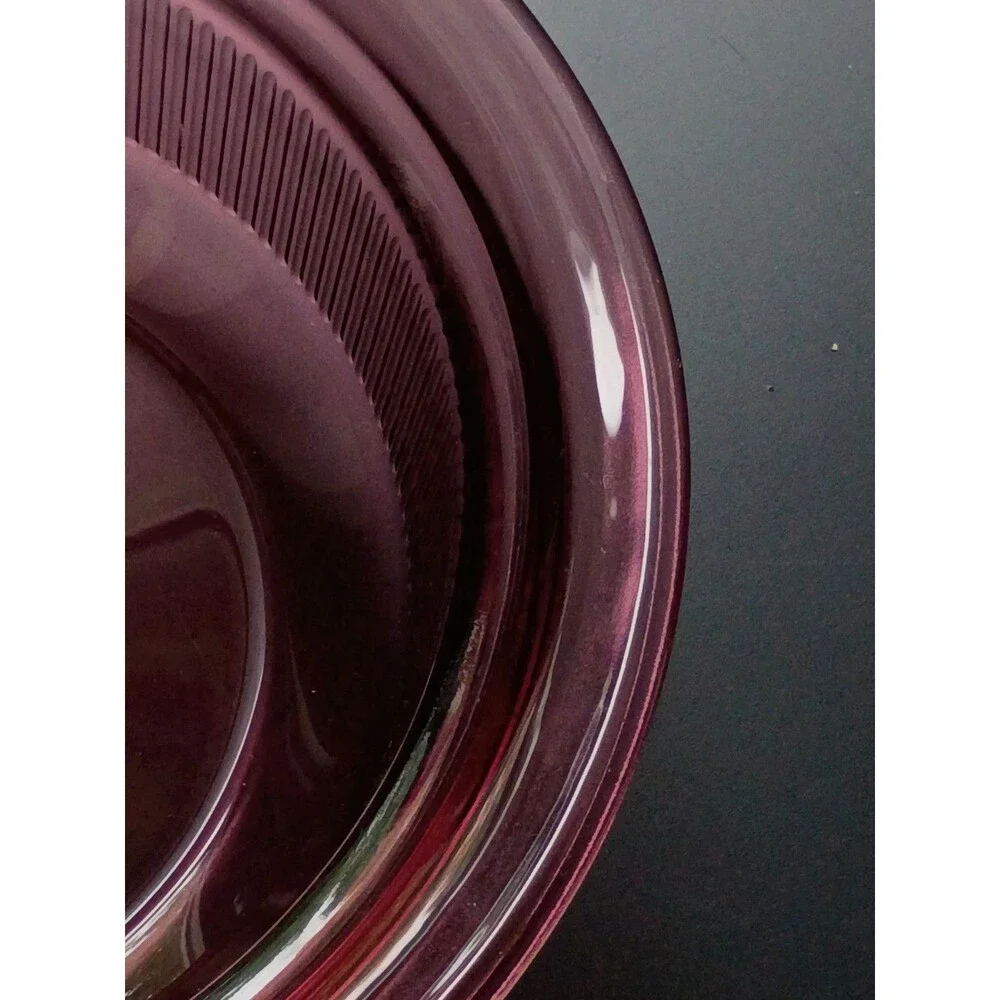 Vintage Corning VISION Pyrex Cranberry 1 Qt Casserole Dish and Lid V-31-B Mint